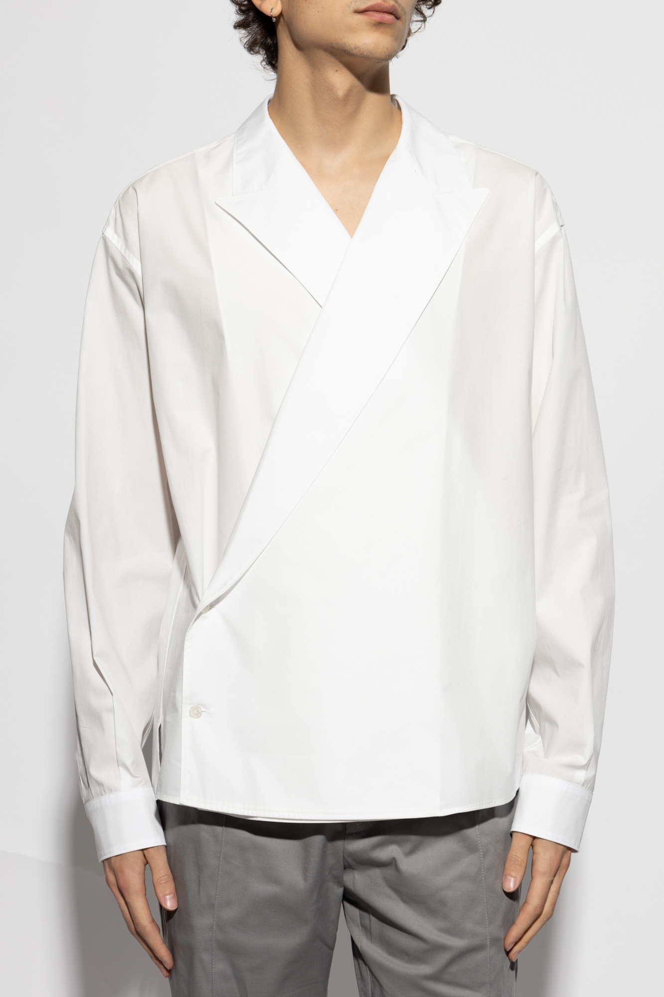 Dolce&Gabbana 白シャツに クロス ストラップ サンダル 関送無 Dolce & Gabbana Wrap shirt | Men's Clothing | Vitkac
